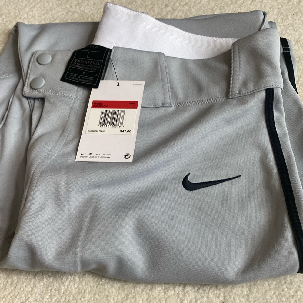 Nike grey with black stripe large baseball pant